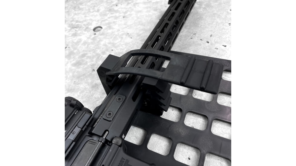 Grey Man Tactical Vehicle Rifle Rack w/Standard Buttstock Cup Kit, Rubber Clamp, 15.25 x 25 RMP, Black, 000339