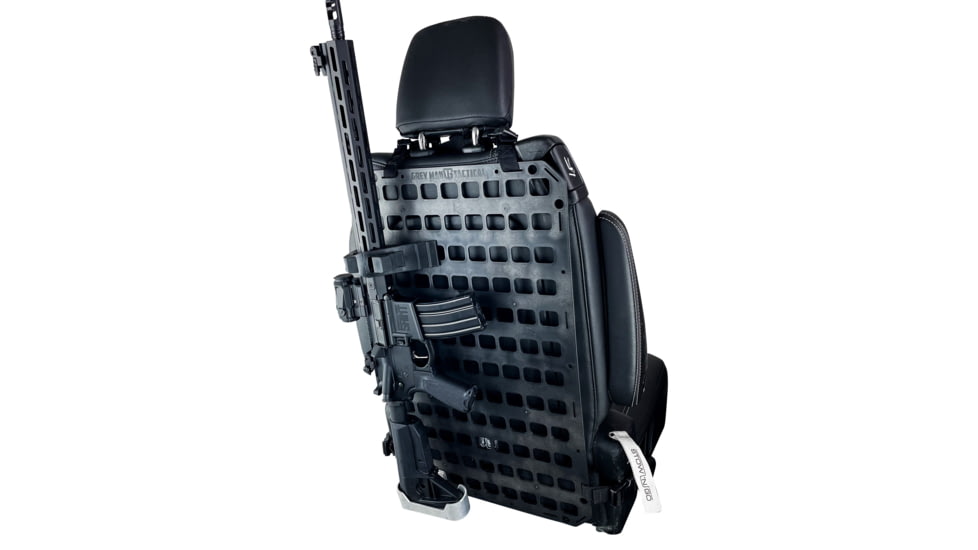Grey Man Tactical Vehicle Rifle Rack w/XL Buttstock Cup Kit, Rubber Clamp, 15.25 x 25 RMP, Black, 000340