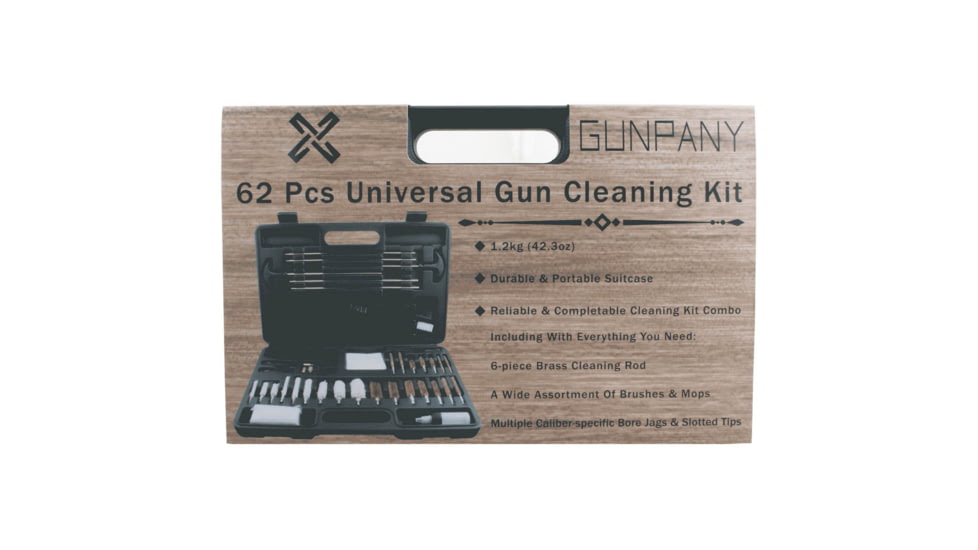Gunpany 62 Pcs Universal Gun Cleaning Kit, Black, SCCK-20