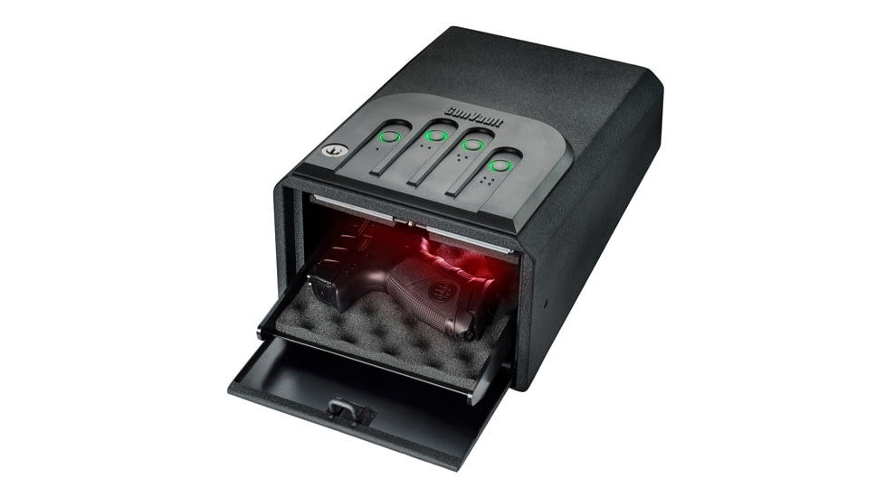 Gunvault GV105019 MiniVault Gun Safe, Illuminated Keypad, Manual Key, GV1050-19