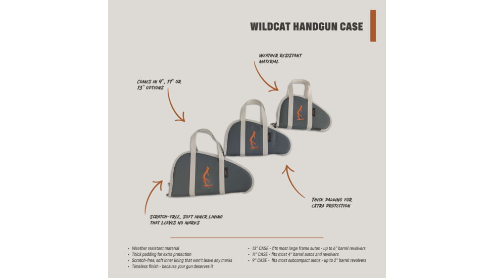 HALF RACK Wildcat Handgun Case, Dark Grey/Light Grey/Orange, Small, HR1022