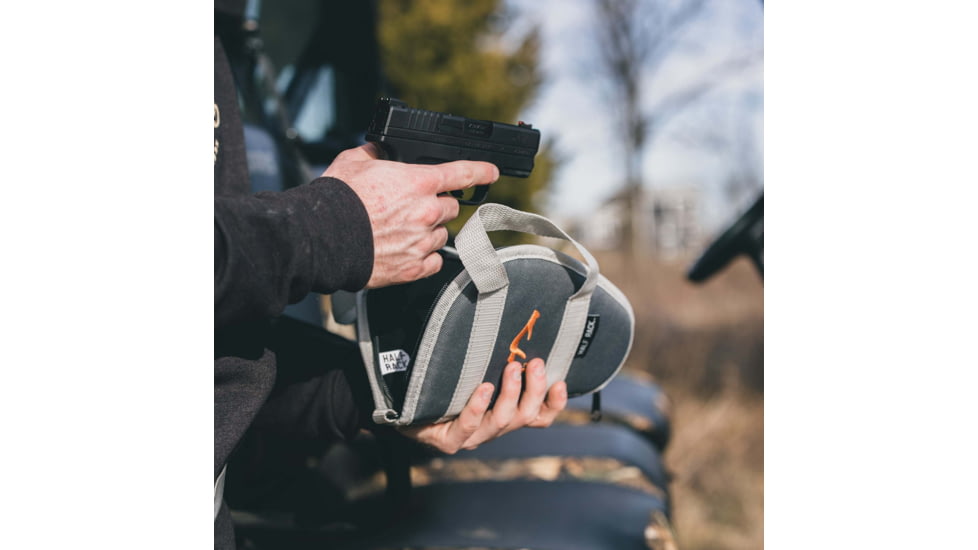 HALF RACK Wildcat Handgun Case, Dark Grey/Light Grey/Orange, Small, HR1022