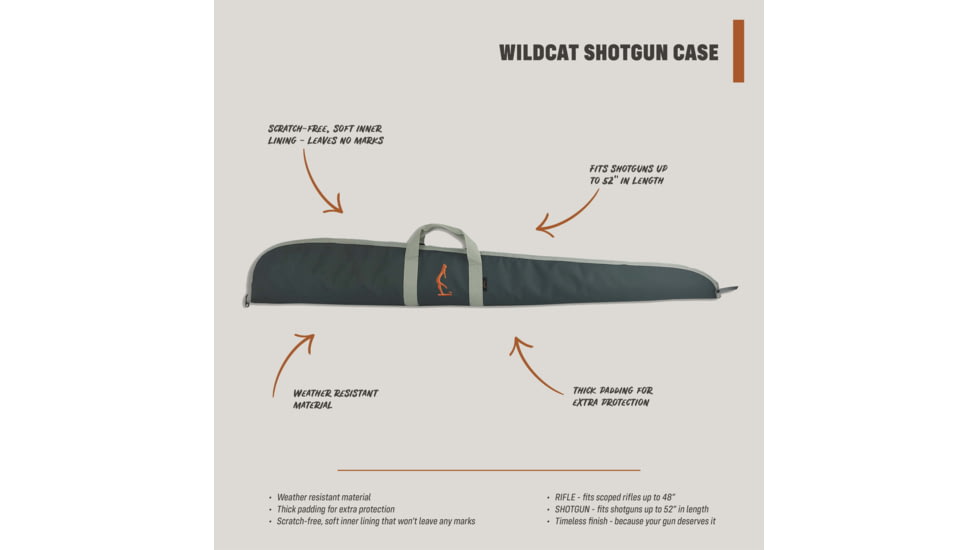 HALF RACK Wildcat Long Gun Large Case, Shotgun, Dark Grey/Light Grey/Orange, Large, HR1021
