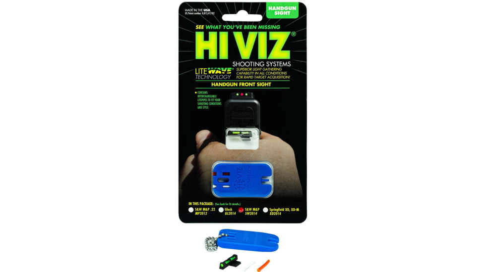 Hiviz Front Sight with Interchangeable Lite Pipes for S&amp;W M&amp;P Full/Comp/Shield