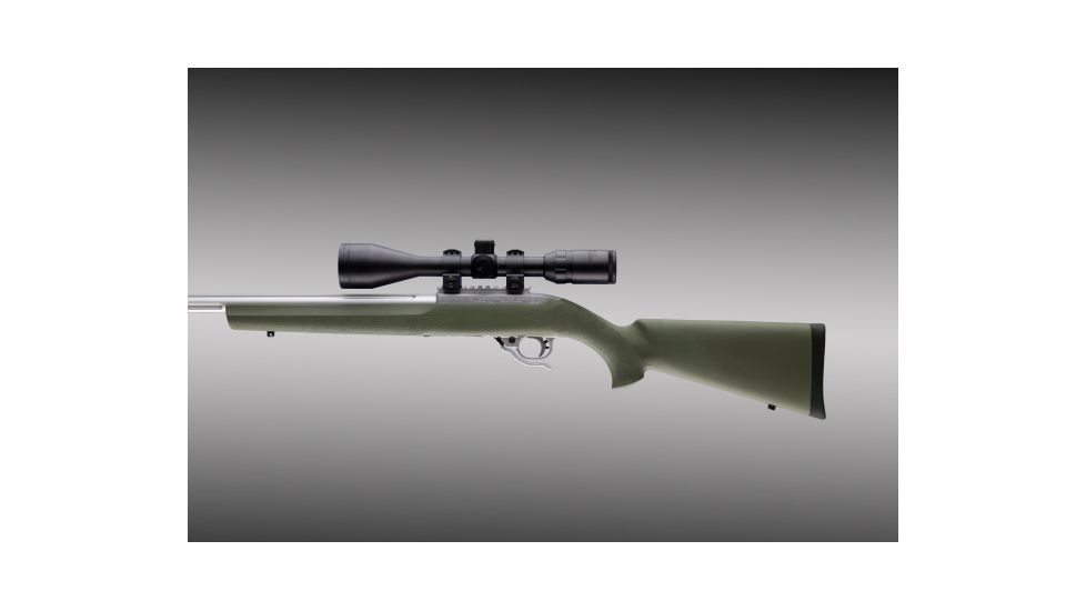 Hogue Ruger 10/22 Rubber O.M. Stock - Magnum action with Standard Bar. OD Green 22220