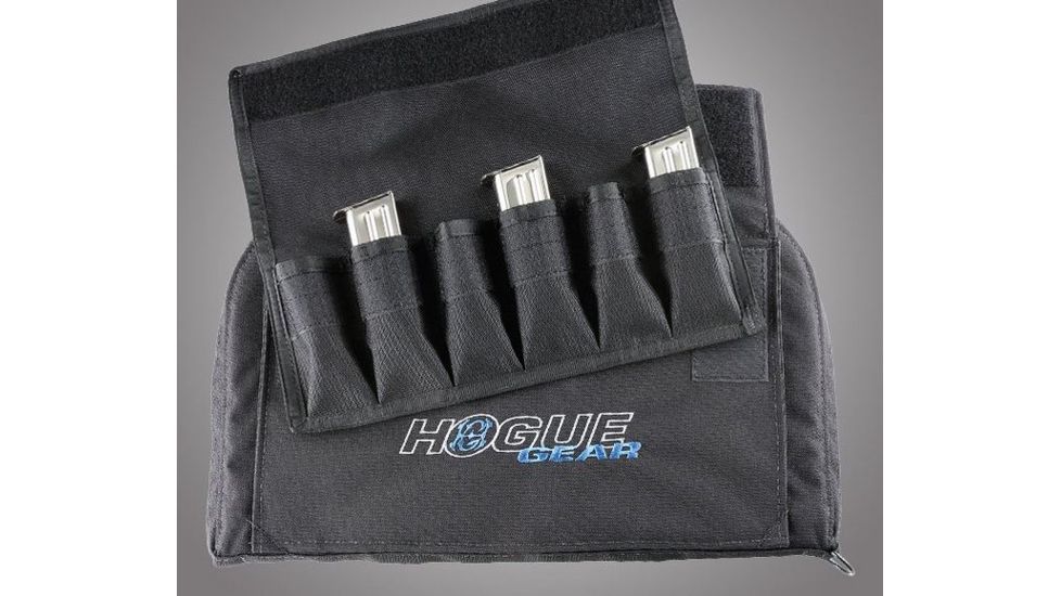 HOGUE Gear Large Pistol Bag w/ Front Pocket and 6 Magazine Pouch, Black 10in. Tall 16in. Long 59260