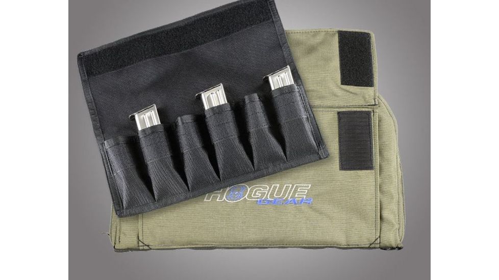 HOGUE Gear Large Pistol Bag w/ Front Pocket and 6 Magazine Pouch, OD Green 10in. Tall 16in. Long 59261
