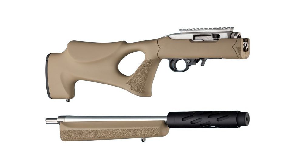 Hogue Ruger 10/22 Takedown Thumbhole Rubber OverMold Stock w/ STD Barrel Channel Flat Dark Earth, 21360