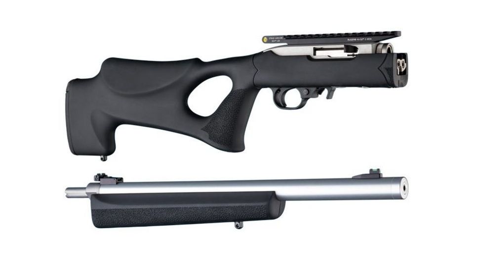 Hogue Ruger 10/22 Takedown Thumbhole Rubber OverMold Stock w/ .920in. Diameter Barrel Channel Black, 21070