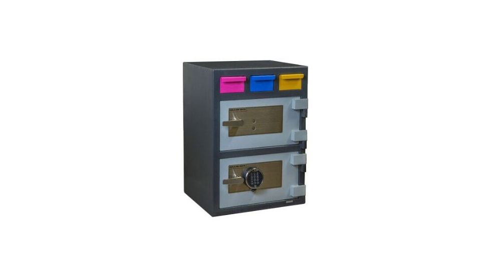Hollon Safe Hollon 3D-2820MM-KE Triple Drop Depository Safe, Gray, Medium 3D-2820MM-KE