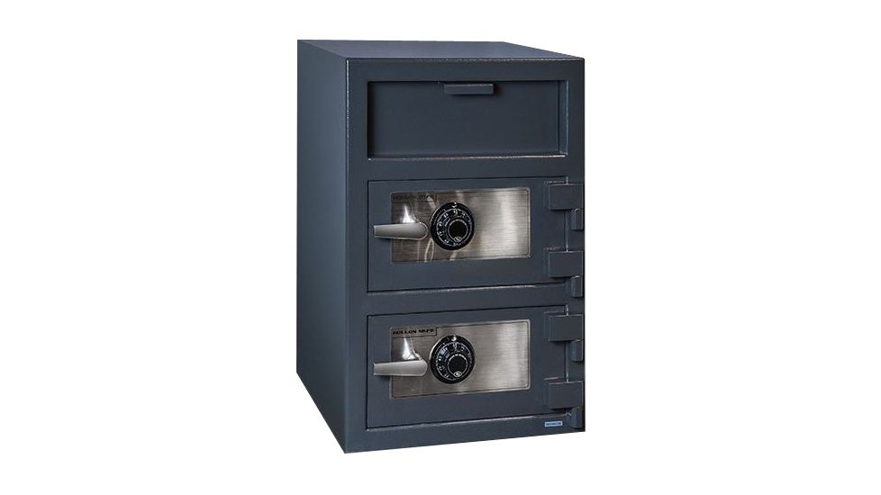 Hollon Safe Hollon FDD-3020CC Double Door Depository Safe, Gray, Medium FDD-3020CC
