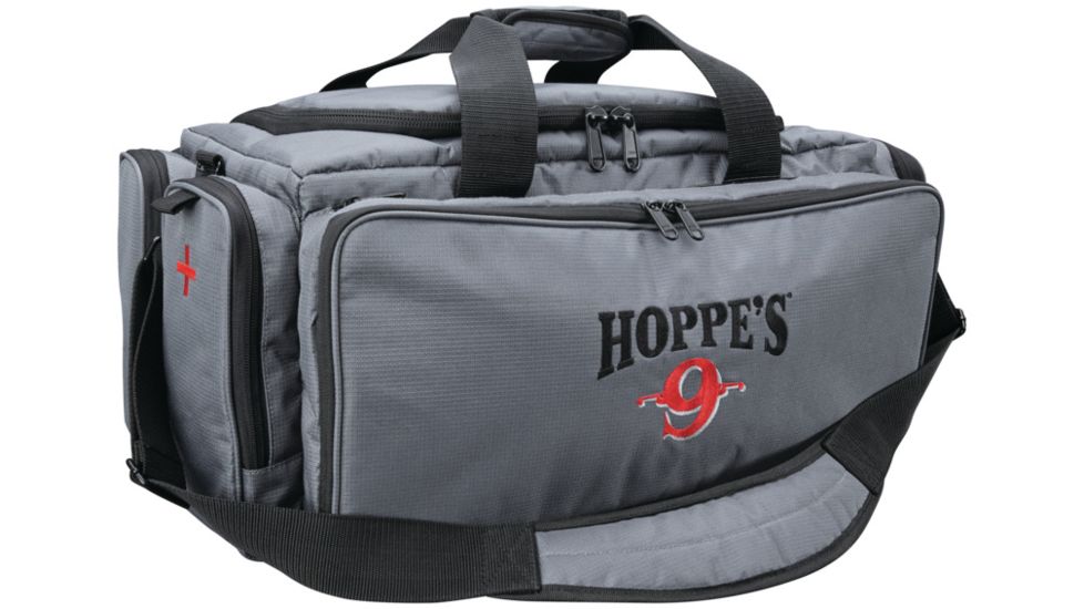 Hoppe's 9 Range Bag, Large, Gray/Black with Hoppe's Logo, HRBL