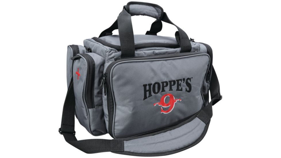 Hoppe's 9 Range Bag, Medium, Gray/Black with Hoppe's Logo, HRBM