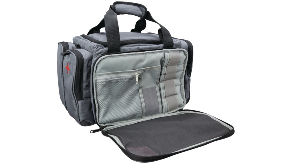 Hoppe's 9 Range Bag, Medium, Gray/Black with Hoppe's Logo, HRBM