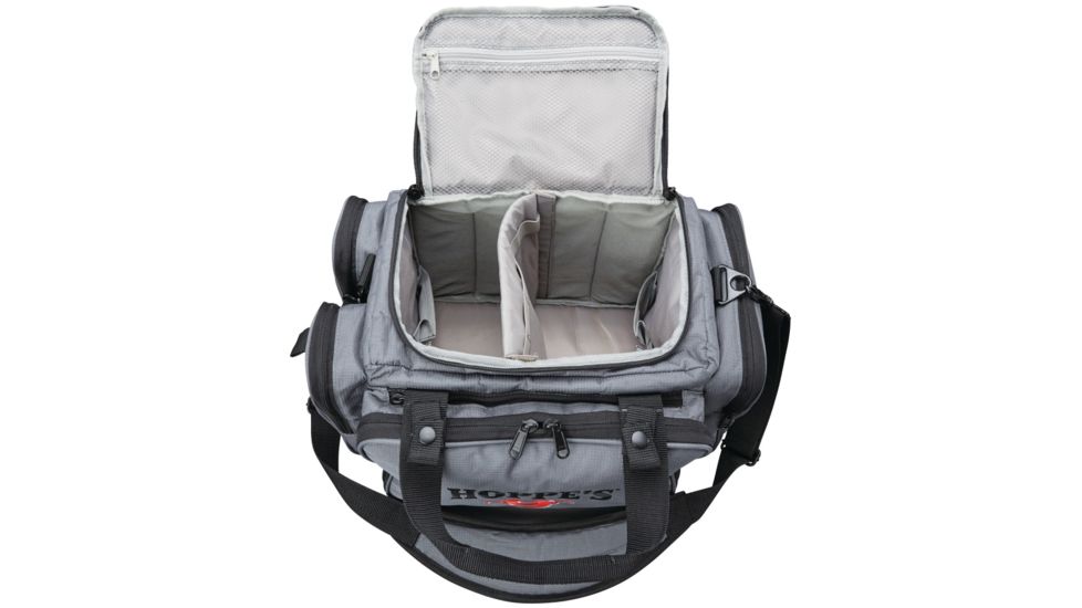 Hoppe's 9 Range Bag, Medium, Gray/Black with Hoppe's Logo, HRBM