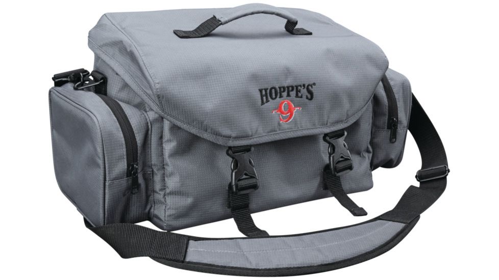 Hoppe's 9 Range Bag, Small, Gray/Black with Hoppe's Logo, HRBS