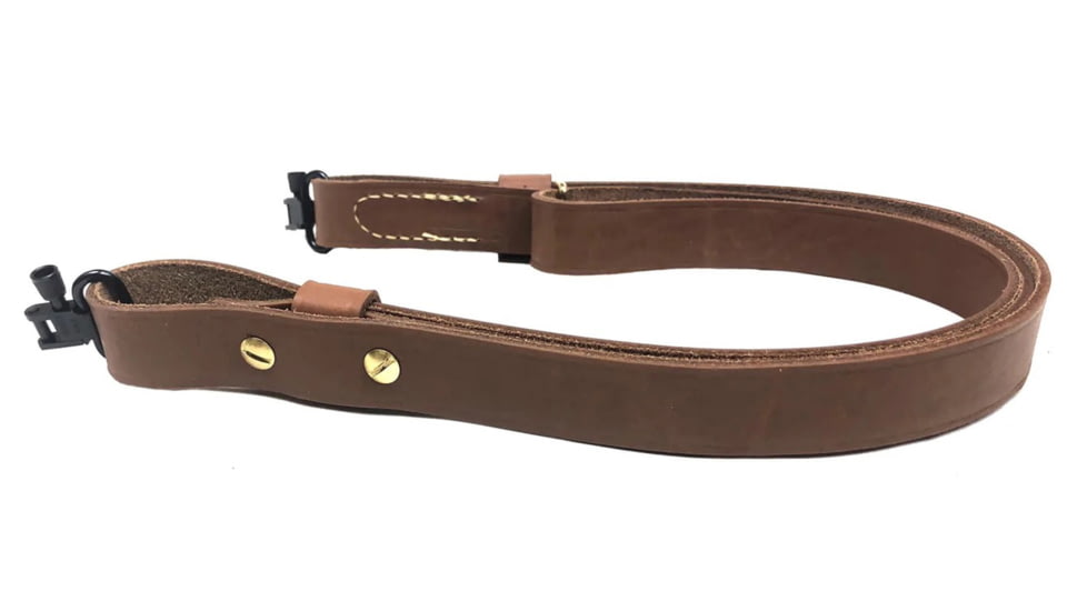 Hunter Company Quick Fire Full-Grain Leather Sling 1in w/ Swivels, Brass Hardware, Nylon Stitching, Chestnut Tan, 0230-101