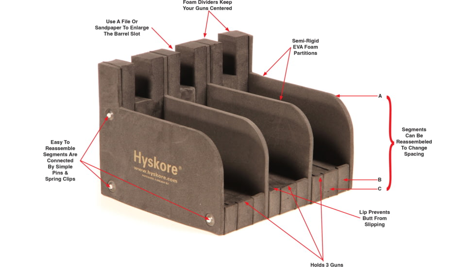 Hyskore 3 Pistol Modular Gun Rack, Black, 30002