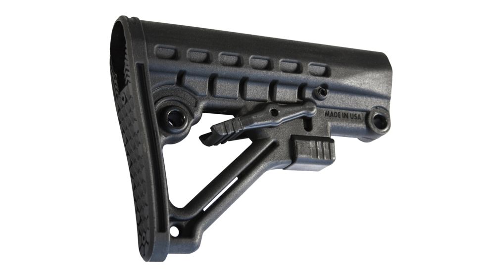JE Machine Tech Featureless CA Compliant Skeleton A-Frame Mil-Spec Pinned Buttstock, Black PS-ST4B-CA