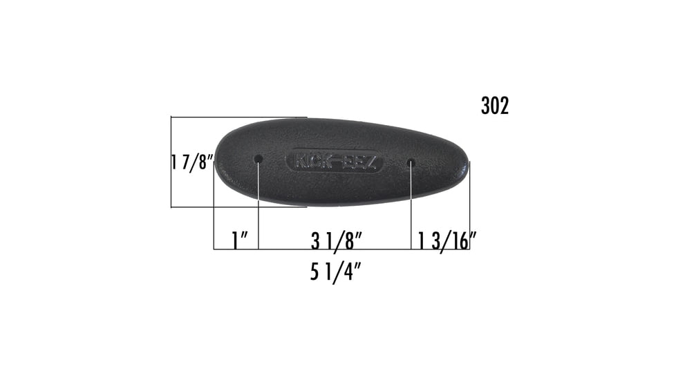 KICK-EEZ All Purpose Recoil Pad - 5 1/4in L x 1 7/8in W x 15/16in T Black, 302-8-M-B