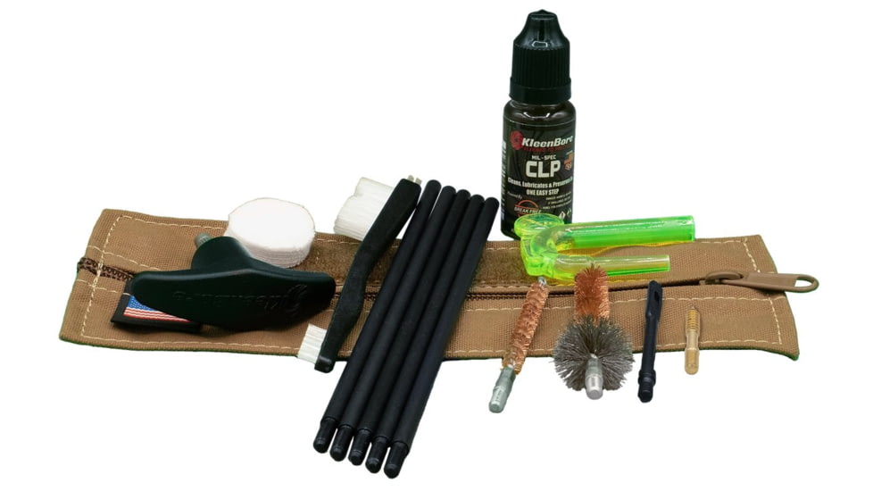KleenBore Compact Military/LE Rifle Tactical Kit, 5.56mm, Coyote, KB-MLE-5.56