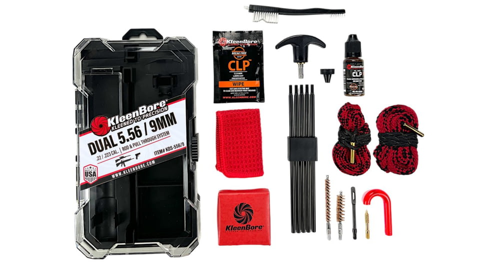 KleenBore Dual System Rod Rope Cleaning Kit, 556/9mm, Clear, KDS-556/9