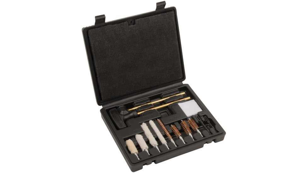 Krome Compact Handgun Cleaning Kit, .22/.38/9mm/.357/.44/.45 Caliber, 14-Pieces, Black, 6.5 in x 7.75 in, 70607