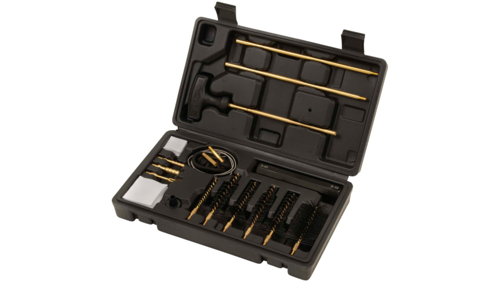 Krome Modern Sporting Rifle Cleaning Kit, .22/ .223/.30/.308 Caliber, 17-Pieces, Black, 5.5 in x 9.5 in, 70605