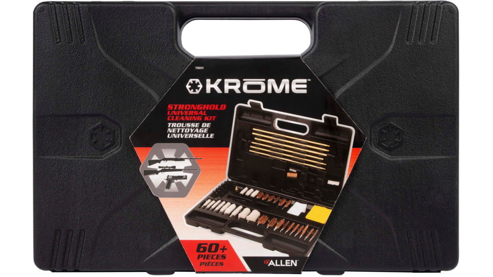 Krome Stronghold Universal Gun Cleaning Kit, 60-Pieces, Black, 10 in x 15 in, 70604