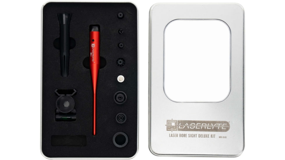 LaserLyte Deluxe Bore Sight Kit, Universal Fit .22-.50 Caliber Plus 12 Gauge/20 Gauge, Red/Black, 1231437