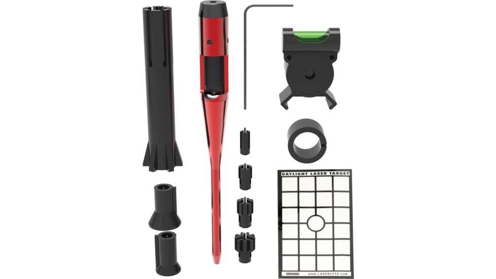 LaserLyte Deluxe Bore Sight Kit, Universal Fit .22-.50 Caliber Plus 12 Gauge/20 Gauge, Red/Black, 1231437