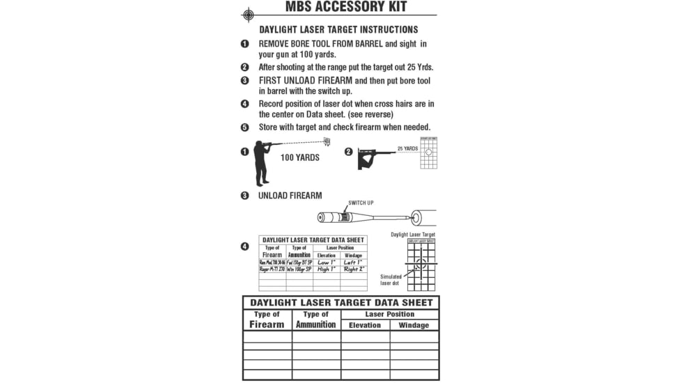LaserLyte Laser Bore Sight Deluxe Kit, .22 Caliber, .50 Caliber, Red, MBS-DLUX