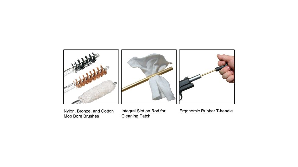 Leapers UTG Pistol Cleaning Kit - Bore Brushes, Cleaning Patch and T-Handle