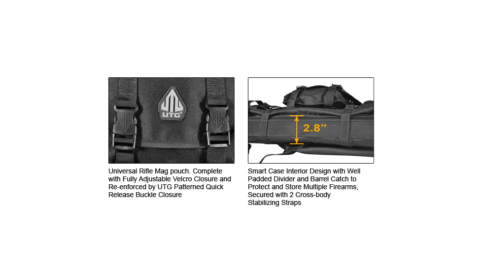 Leapers Combat Web 34&quot; Gun Case, Black PVC-RC34B