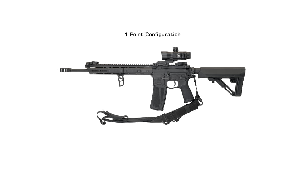 Leapers UTG BOLLA 2 to 1 Point QD Conversion Sling, 42-58in, Black, PVC-GB508B