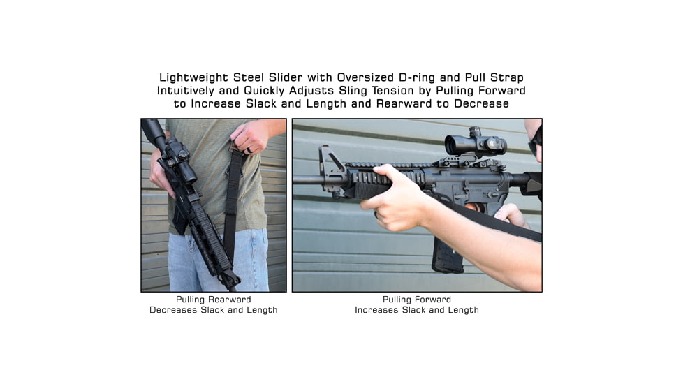 Leapers UTG BOLLA 2 to 1 Point QD Conversion Sling, 42-58in, Black, PVC-GB508B