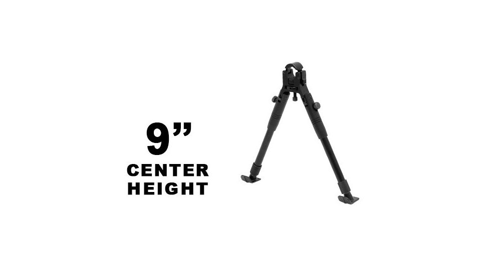Leapers UTG Clamp-on Bipod, Steel Feet, Cent Ht 8.7in.-10.2in. TL-BP08ST-A, EDEMO2