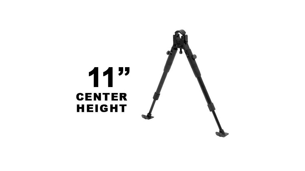 Leapers UTG Clamp-on Bipod, Steel Feet, Cent Ht 8.7in.-10.2in. TL-BP08ST-A, EDEMO2