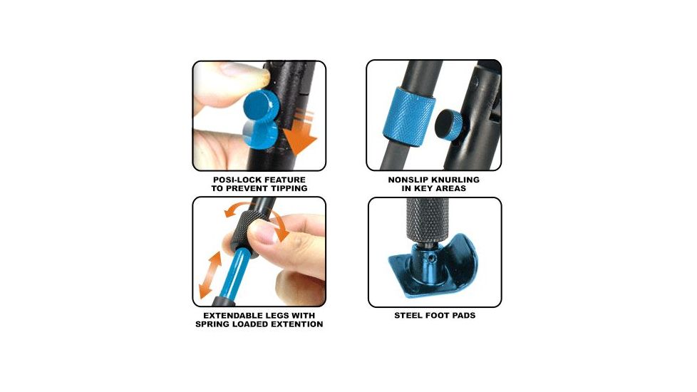 Leapers UTG Clamp-on Bipod, Steel Feet, Cent Ht 8.7in.-10.2in. TL-BP08ST-A, EDEMO2