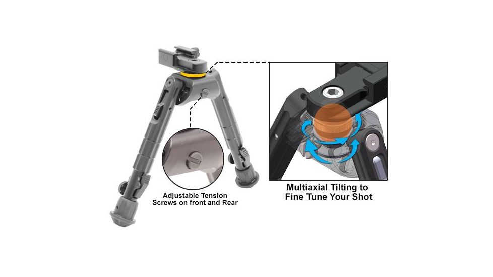 Leapers UTG Heavy Duty Recon 360 Bipod, Cent Ht: 6.69in.-9.12in., _x000D_ TL-BP01, EDEMO7