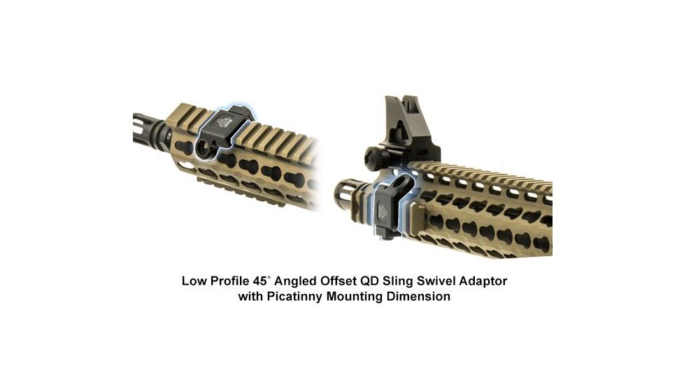 Leapers UTG Low-Pro Picatinny-mount Angled QD Sling Swivel Adaptor, _x000D_ TL-SWPM01