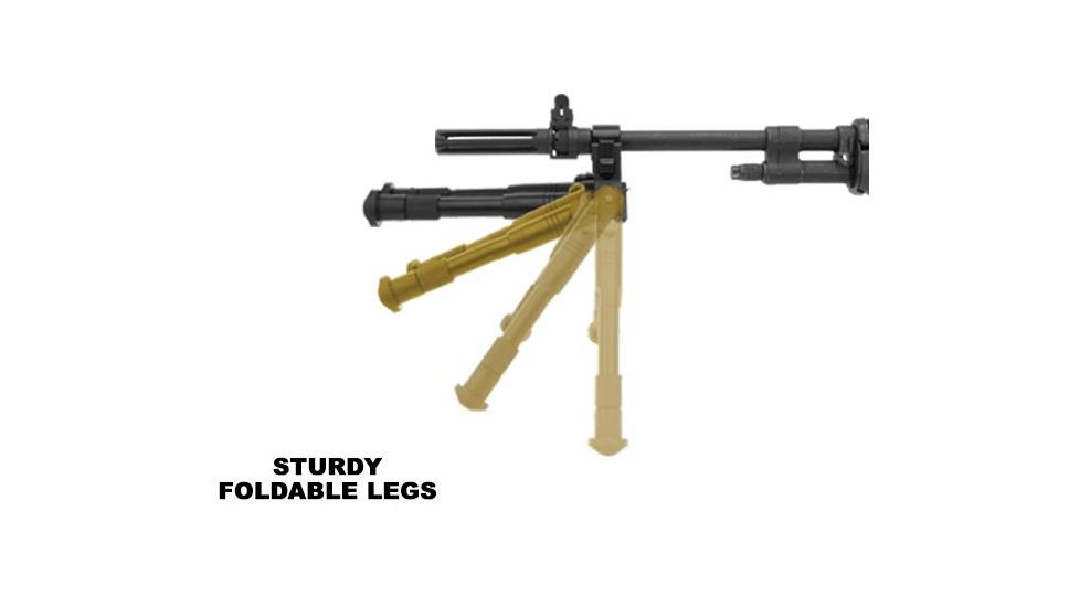Leapers UTG New Gen Reinforced Clamp-on Bipod, Center Height 6.2-6.7in, _x000D_ TL-BP18S-A