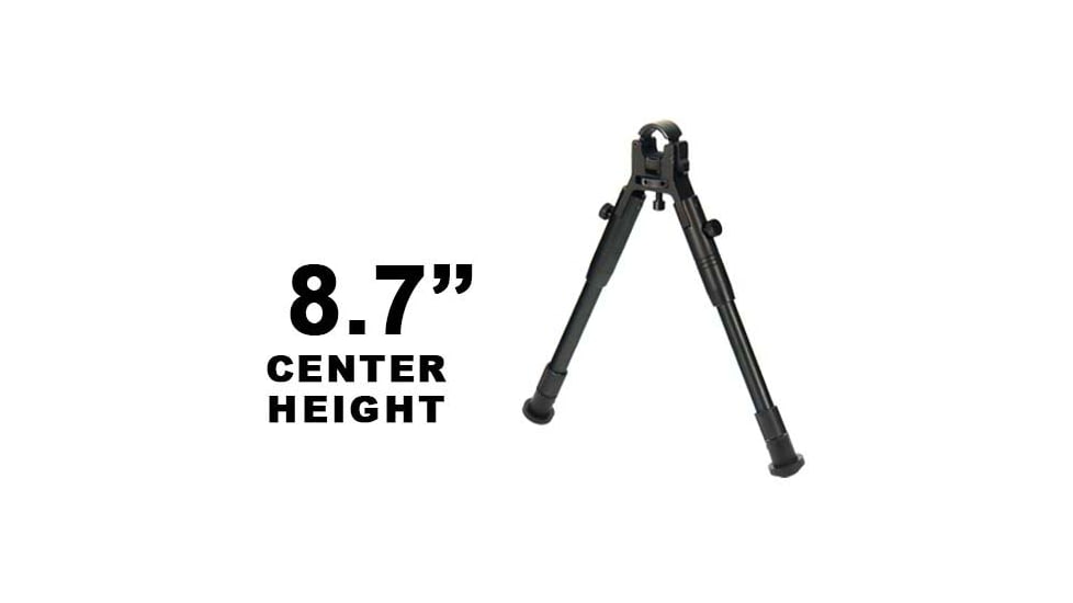 Leapers UTG New Gen Reinforced Clamp-on Bipod, 8.7in-10.2in Center Height, Black, TL-BP08S-A