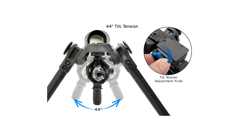 Leapers UTG Over Bore Bipod, 7 in-11in Center Height, Picatinny, Black, TL-BPOB01-A