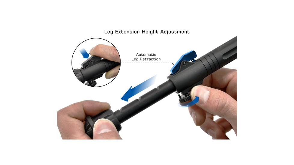 Leapers UTG Over Bore Bipod, 7 in-11in Center Height, Picatinny, Black, TL-BPOB01-A