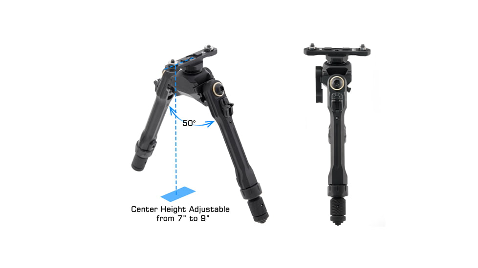 Leapers UTG PRO TBNR Bipod, 7in-9in Center Height, M-LOK, Black, TLUBP02M-A