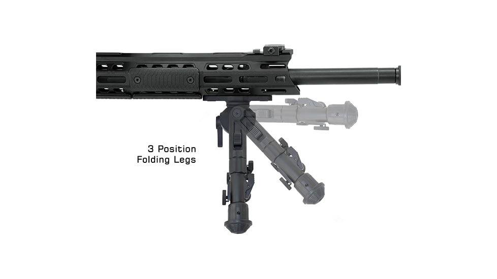 Leapers UTG Recon 360 TL Bipod, 5.5in-7.0in Center Height, M-LOK, Black, TL-BPM02