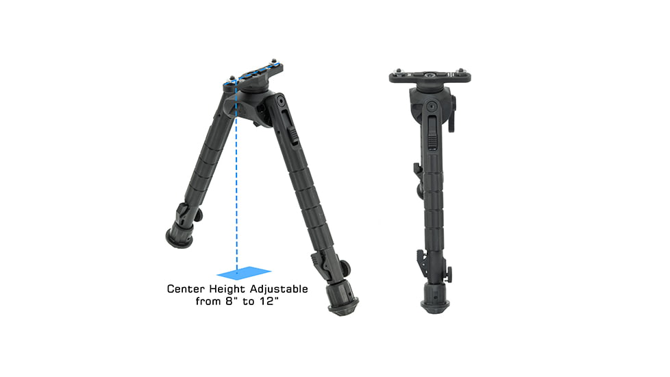 Leapers UTG Recon 360 TL Bipod, 8in-12in Center Height, M-LOK, Black, TL-BPM03