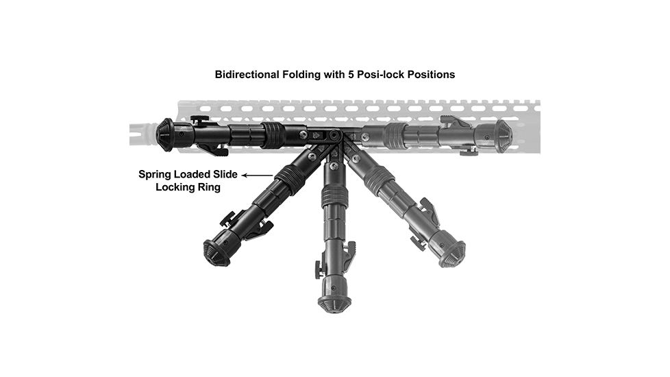 Leapers UTG Recon Flex KeyMod Bipod, Matte Black, Cent. Ht. 5.7-8, Matte Black TL-BPDK01