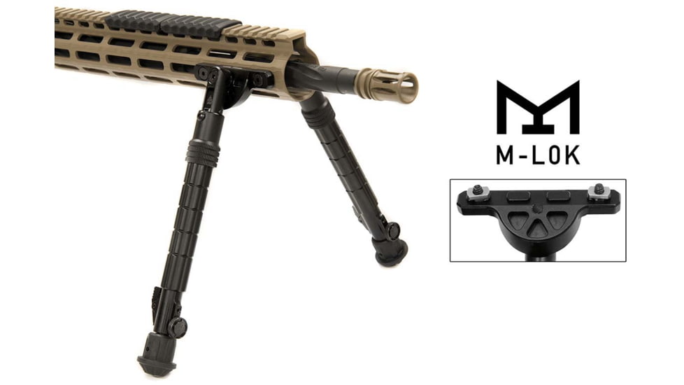 Leapers UTG RECON FLEX M-LOK Bipod, Matte Black, 8.0in-11.8in Center Height, Black, TL-BPDM02